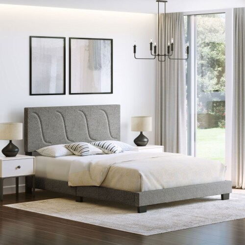 Boyd Sleep Aberdeen Linen Upholstered Queen Platform Bed Frame