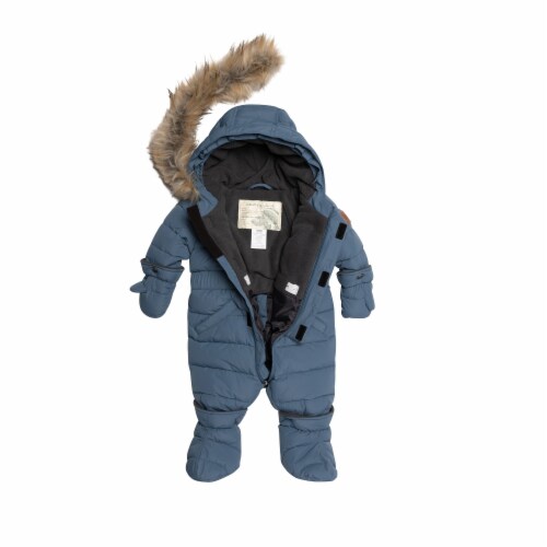 One Piece Baby Snowsuit Dusty Blue
