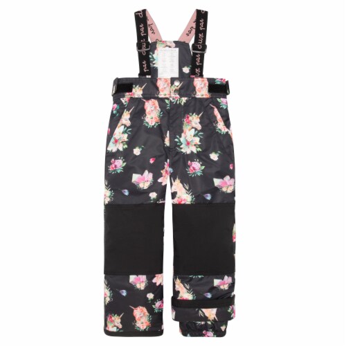 Printed Unicorns Two Piece Snowsuit Black Perspective: left
