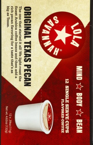 Lola Savannah® Original Texas Pecan Light Roast Coffee Pods Perspective: left