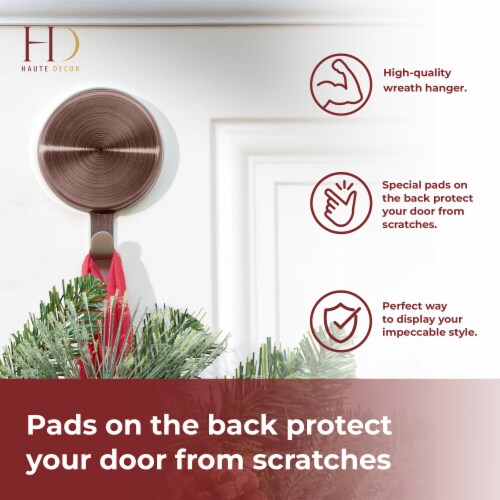 Haute Décor Attract Magnetic Hanger Christmas Decorative Wreath - Bronze Perspective: left