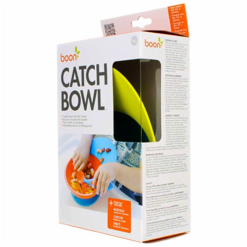 Boon Catch Toddler Bowl, Teal/Yellow Perspective: left
