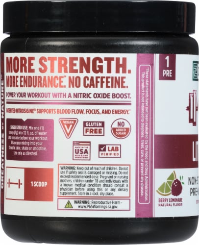 Zhou® Lite Up™ Berry Lemonade Non-Stimulant Pre-Workout Powder Perspective: left