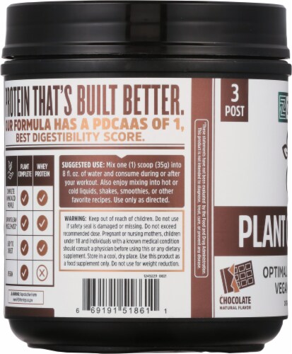 Zhou™ Chocolate Plant Complete Protein Powder Perspective: left