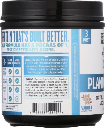 Zhou® Vanilla Plant Complete Protein Powder Perspective: left