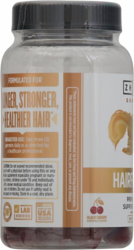 Zhou® Hairfluence® Black Cherry Hair Support Gummies Perspective: left