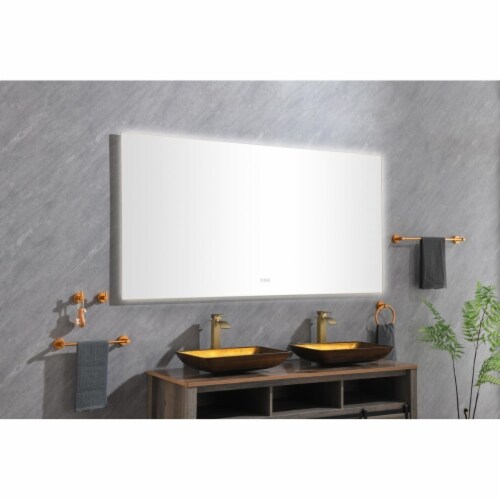 ExBrite 72x 36 inch LED Mirror Bathroom Vanity Mirrors with Lights Gold