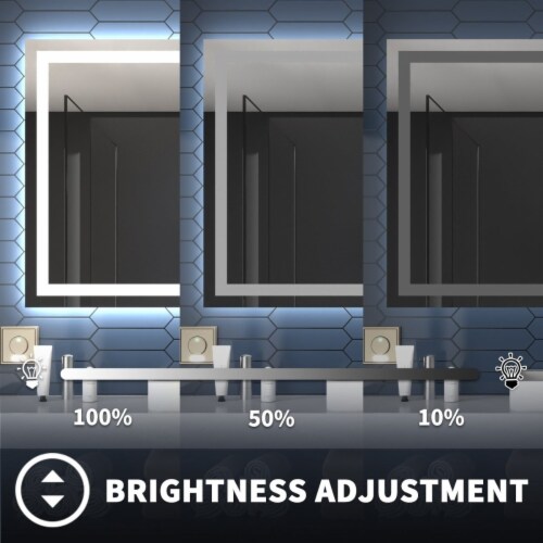 Apex 36 W X 36 H LED Bathroom Large Light Led Mirror,Anti Fog,Dimmable,Dual Lighting Perspective: left