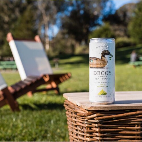 Decoy Premium Sauvignon Blanc with Vibrant Lime Wine Hard Seltzer Low Calorie Perspective: left