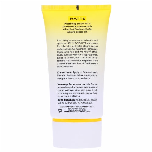 Peter Thomas Roth Max Matte Shine Control Sunscreen Broad Spectrum SPF 45 50ml/1.7oz Perspective: left