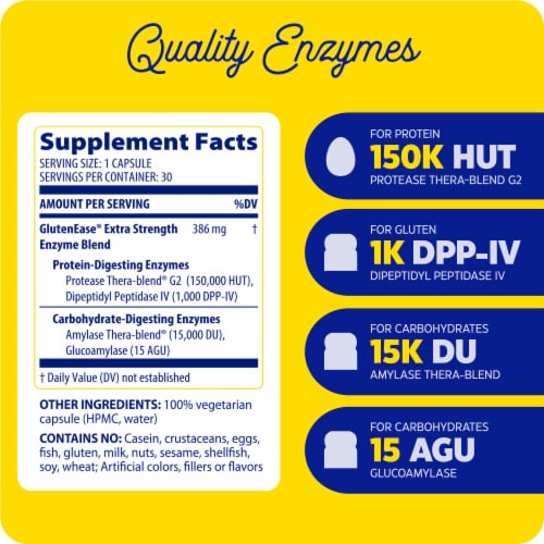Enzymedica® GlutenEase® Extra Strength Capsules Perspective: left
