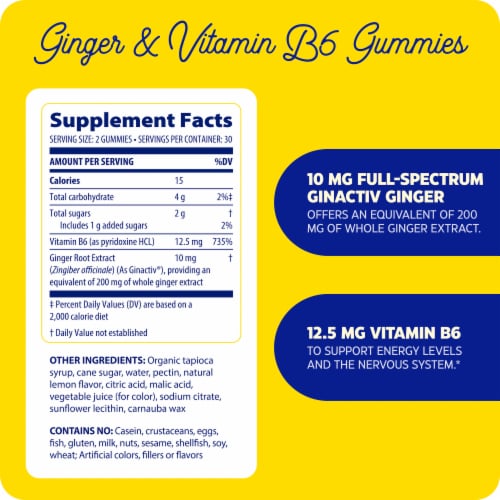 Enzymedica® Ginger & Vitamin B6 Gummies Perspective: left