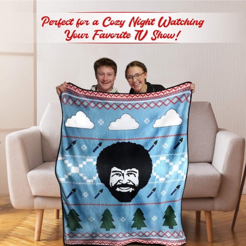 Bob ross throw blanket deals