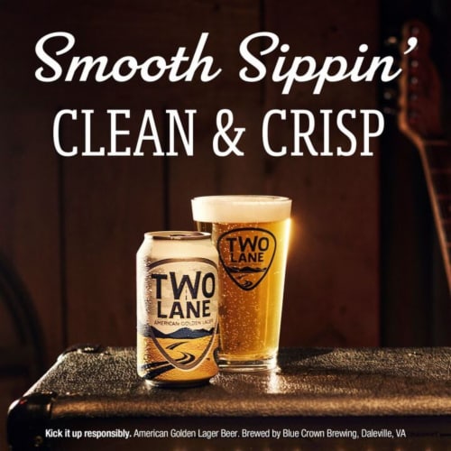 Two Lane American Golden Lager Craft Beer Perspective: left