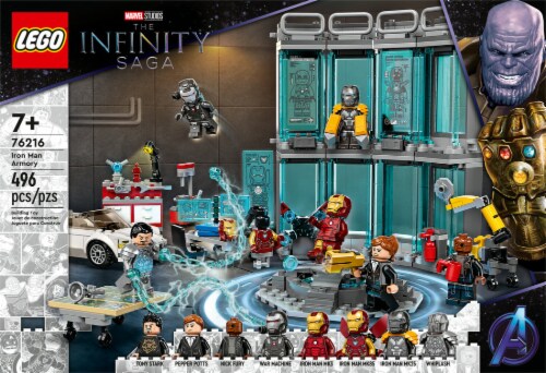 LEGO® Marvel The Infinity Saga Iron Man Armory Building Toy Perspective: left
