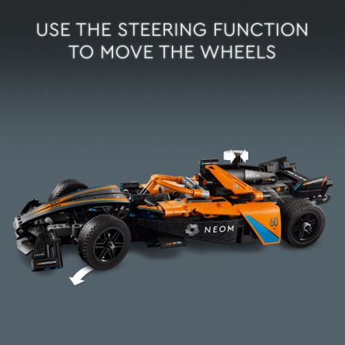 LEGO Technic NEOM McLaren Formula E Race Car Toy and Birthday Gift Idea 42169 Perspective: left
