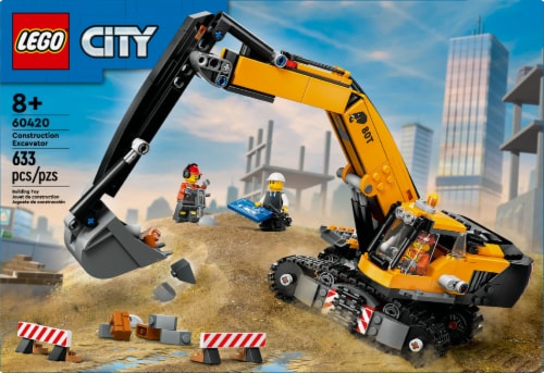 LEGO® City Yellow Construction Excavator Toy 60420 Building Set Perspective: left