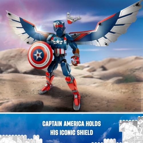 LEGO Marvel New Captain America Construction Figure Super Hero Toy with Minifigures 76296 Perspective: left