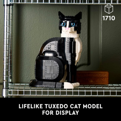 LEGO® Ideas Tuxedo Cat Gift Idea for Animal-Lovers and Home Decor 21349 Perspective: left