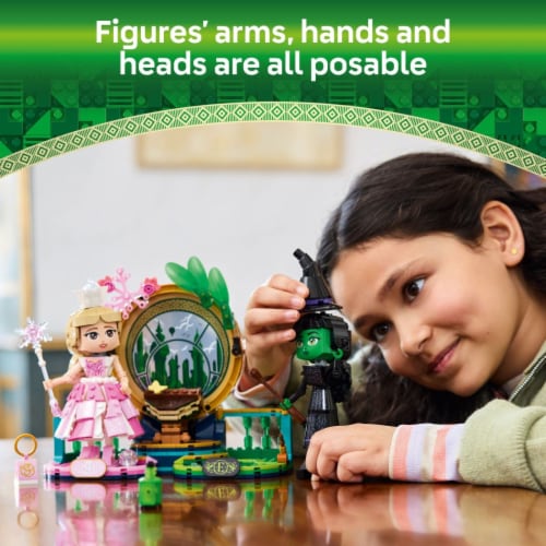 LEGO Wicked Elphaba & Glinda Figures Fantasy Playset, Kids Witch Toy 75682 Perspective: left