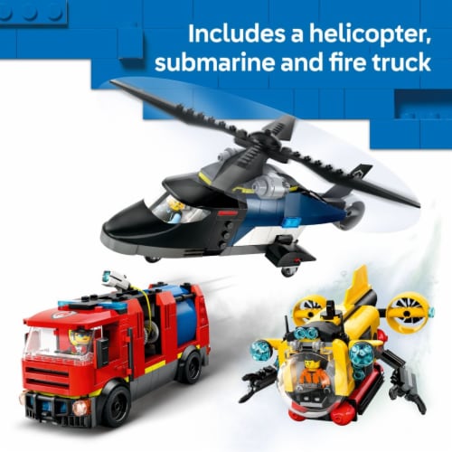 LEGO City Helicopter, Fire Truck & Submarine Remix Building Toy 60462 Perspective: left