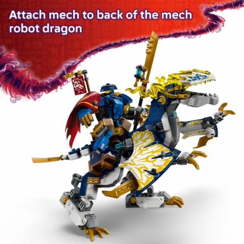 LEGO NINJAGO Rogue’s Mech Dragon Rider Kids Toy 71843 Perspective: left