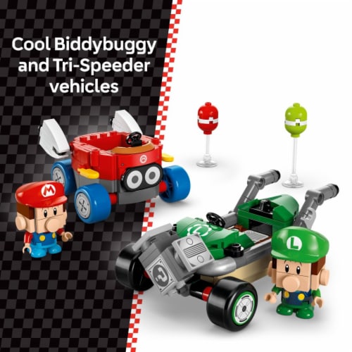 LEGO Super Mario: Mario Kart Baby Mario vs. Baby Luigi Building Toy 72034 Perspective: left