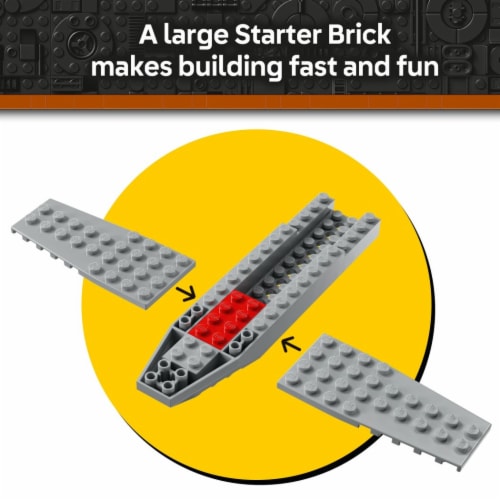 LEGO Star Wars: The Mandalorian Mando and Grogu's N-1 Starfighter Building Toy 75410 Perspective: left