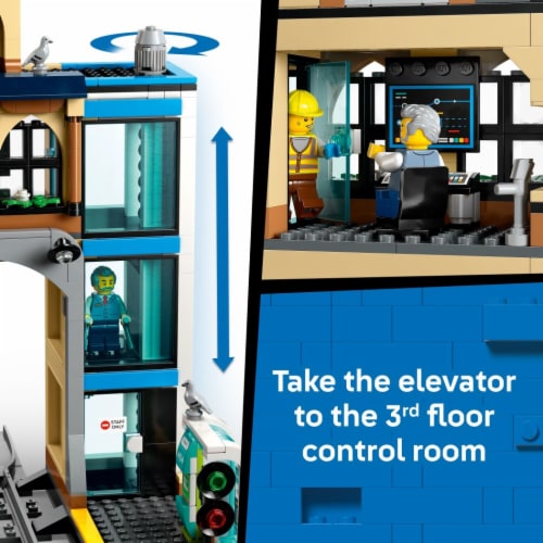 LEGO City Central Train Station Building Toy 60469 Perspective: left
