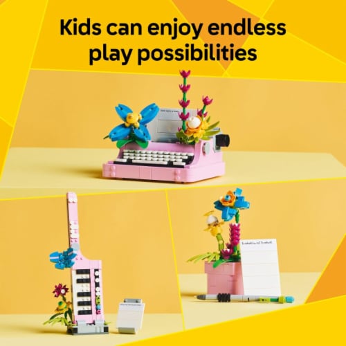 LEGO Creator 3 in 1 Typewriter with Flowers Building Toy 31169 Perspective: left