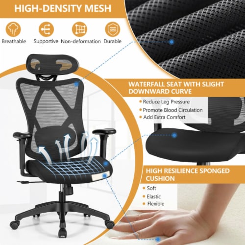 Ergonomic Office Chair With Foot Rest, Lumbar Support With Flip-Up Arms, 1  - Kroger