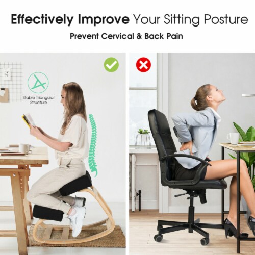 Ergonomic Kneeling Chair Rocking Stool Upright Posture Office Furniture  Black, 1 unit - Pay Less Super Markets