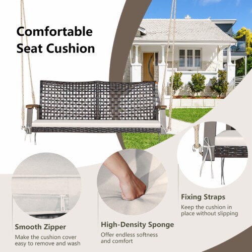 Rattan porch 2025 swing