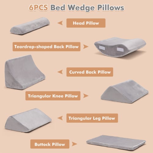 Bed Wedge Pillow Set, Orthopedic for After Surgery, Foam Pillow