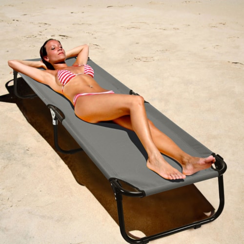 Gymax Portable Camping Cot Outdoor Folding Sleeping Bed for Traveling Hiking Perspective: left