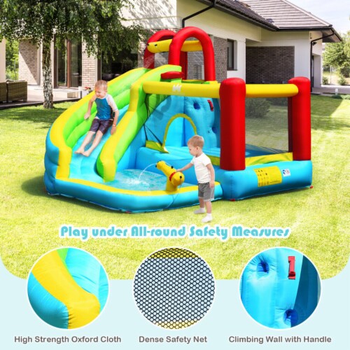 Inflatable Kids Water Slide Jumper Bounce House Splash Water Pool W/ 480W Blower Perspective: left