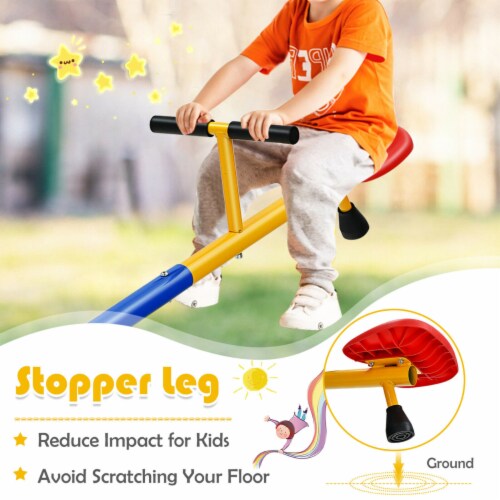 Kids Seesaw Swivel Teeter Totter Playground Equipment 360° Rotation Perspective: left