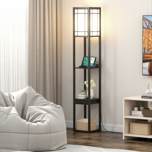 Shelf floor lamp with usb charging ports & electric outlet new arrivals