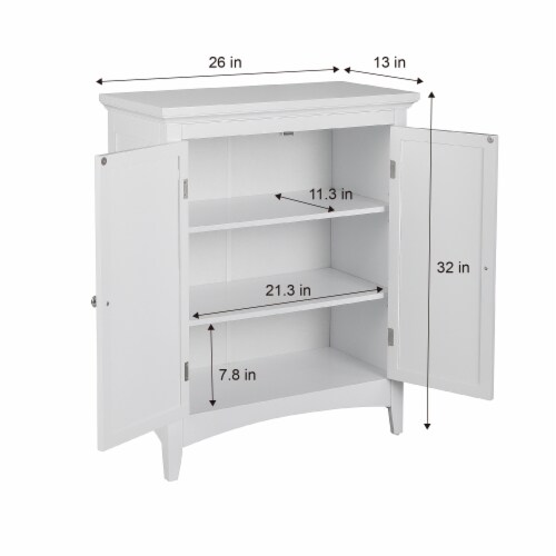 Freestanding Bathroom Storage Cabinet with 2 Drawers & Adjustable Shelf,  White, 1 Unit - Kroger