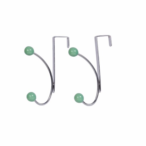 Elegant Home Fashions Single Hook Over The Door Hanger Pack of 2 Teal OTD-3812 Perspective: left