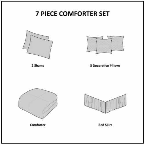 Madison Park Hampton 7 Piece Comforter Set, Plum - Queen Perspective: left
