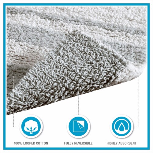 Madison Park MP72-1544 Spa Cotton Bath Rug, 27 x 45 , Aqua Perspective: left