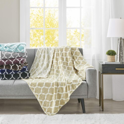 Madison Park Oversized Ogee Throw 60 by 70 Aqua 60 by 70