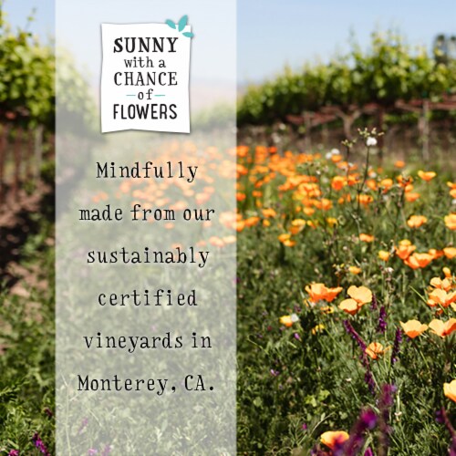 Sunny With a Chance of Flowers Chardonnay California Low Calorie White Wine Perspective: left