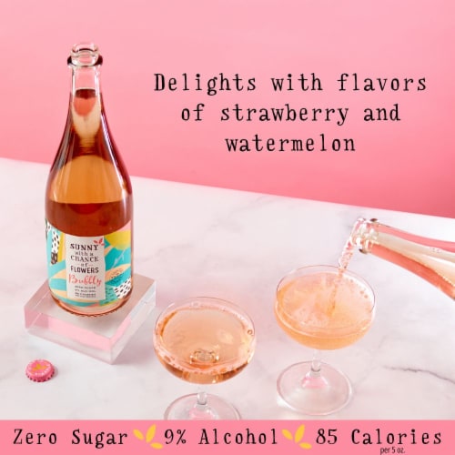 Sunny with a Chance of Flowers Bubbly Rosé Perspective: left