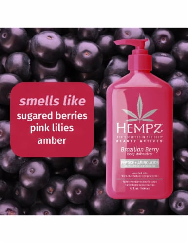 Hempz® Beauty Actives Brazilian Berry Peptide + Amino Acids Body Moisturizer Perspective: left