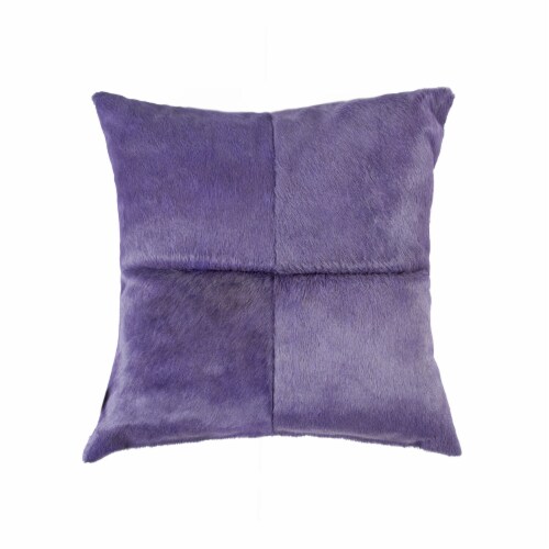 Hand Stitched Purple Natural Cowhide Decorative Pillow Hand Stitched Purple Natural Cowhide Decorative Pillow
