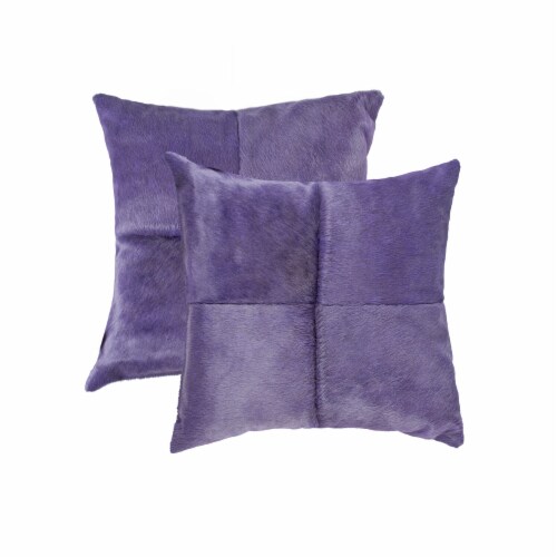 18 X 18 Purple Cowhide Throw Pillow 18 X 18 Purple Cowhide Throw Pillow
