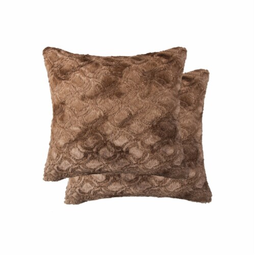 Luxe Home Decor Faux Fur Pillow Set 2 Piece Brown Sheepskin 18X18 Soft 18 X 28 18 x 28 King Soopers