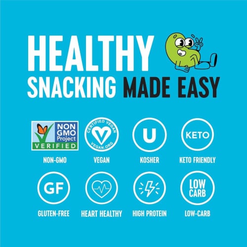 The Only Bean Crunchy Roasted Edamame - High Protein, 0.9oz 24 Pack Perspective: left